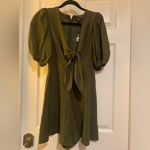 Express romper shorts with puffy sleeves.